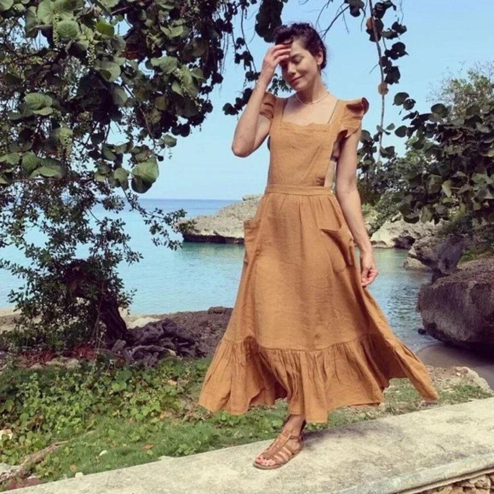 DÔEN Peninsula Pinafore Dress ASO Michelle Monaghan